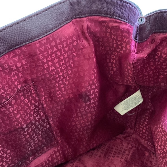❌SOLD❌Kate Spade New York Laurel Way Ari Tote Saffiano Leather Satchel Wine - Picture 11 of 13